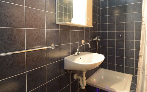 Orebić 122: Bathroom, Tile, Property, Room, Wall, Ceramic, Plumbing Fixture, Architecture, Tap, Interior Design