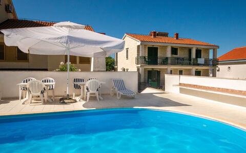 Orebić 122: Water, Sky, Property, Building, Swimming Pool, Plant, Azure, Shade, Outdoor Furniture, Sunlounger