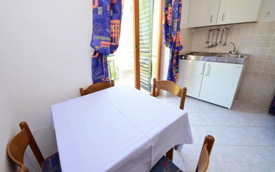 Orebić 122.2: Room, Furniture, Table, House, Interior Design, Chair, Floor, Bedroom