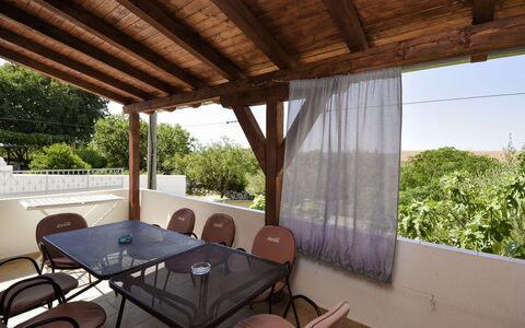 Anđela: Property, Furniture, Table, Chair, Shade, Wood, Interior Design, Plant, Architecture, Outdoor Furniture