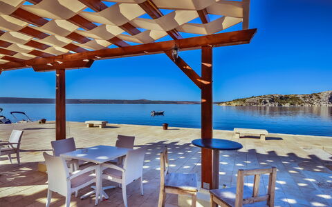 Anđela: Water, Sky, Furniture, Property, Blue, Table, Shade, Azure, Chair, Outdoor Furniture