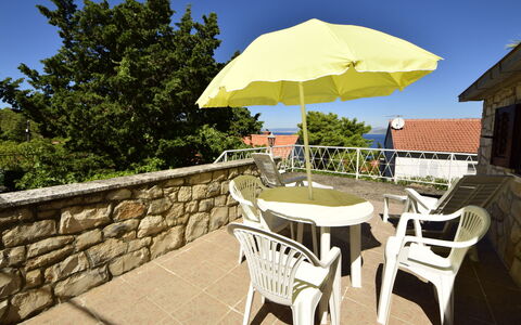 Villa Palma: Sky, Building, Furniture, Table, Chair, Umbrella, Plant, Outdoor Table, Shade, Outdoor Furniture