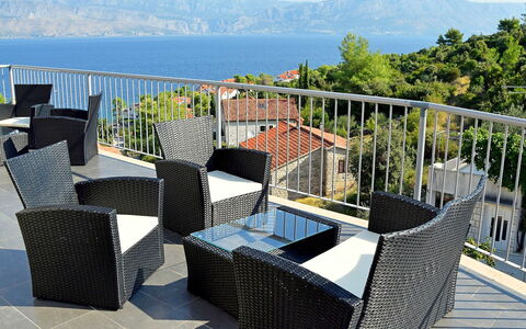 Brač Postira 104: Sky, Property, Furniture, Building, Nature, Outdoor Furniture, Chair, Table, Outdoor Table, Interior Design