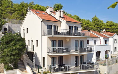 Brač Postira 104: Sky, Building, Property, Plant, Window, Tree, House, Urban Design, Facade
