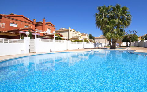 Calpe Calp 410: Water, Sky, Property, Swimming Pool, Plant, Azure, Tree, Building, Body Of Water, House