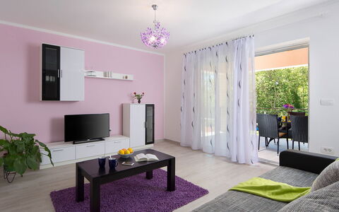 Ana: Living Room, Room, Interior Design, Furniture, Purple, Property, Violet, Building, Ceiling, Coffee Table
