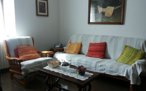 Appartamento Porretta Terme: Furniture, Room, Living Room, Property, Couch, Interior Design, Table, Wall, Floor, House