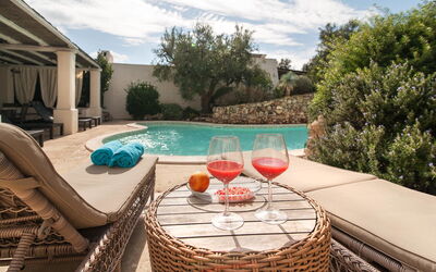 Salento Luxury Retreat: Water, Cloud, Sky, Property, Tableware, Plant, Azure, Swimming Pool, Outdoor Furniture, Chair