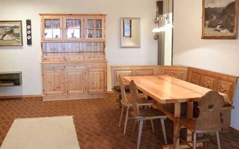 Disentis 100: Room, Furniture, Property, Floor, Dining Room, Table, Building, Interior Design, Wood Flooring, House