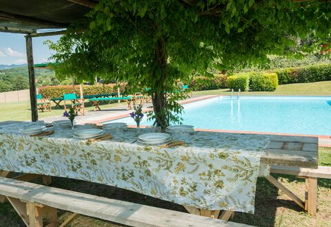 Villa Le Volte: Swimming Pool, Property, Vacation, Leisure, Tree, Resort, House, Real Estate, Table, Landscape