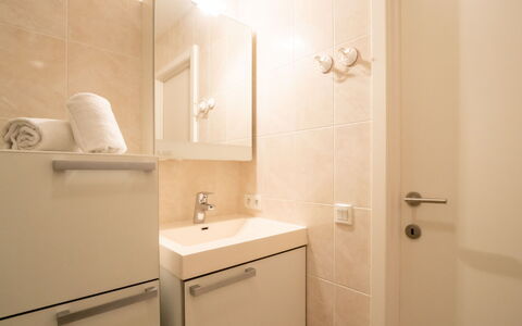 Lautrec 304 with Balcony: Tap, Property, Plumbing Fixture, Sink, Mirror, Bathroom Cabinet, Bathroom Sink, Bathroom, Wood