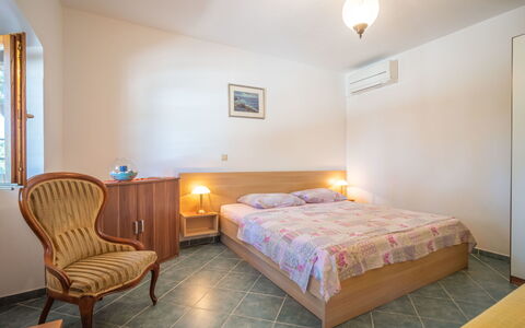 Villa Karolina: Bedroom, Bed, Room, Furniture, Property, Bed Sheet, Bed Frame, Interior Design, Floor, Building