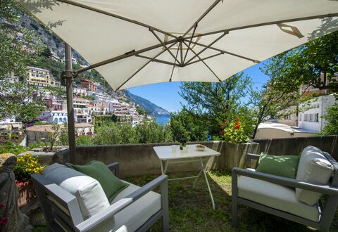 Villa Deli, In Positano, Sea View, Ac: Plant, Furniture, Property, Table, Plant Community, Flowerpot, Building, Shade, Outdoor Furniture, Sky