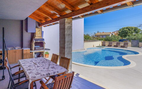 Mario 2: Swimming Pool, Flooring, Floor, Composite Material, Outdoor Furniture, Resort, Tile, Shade, Estate, Chair