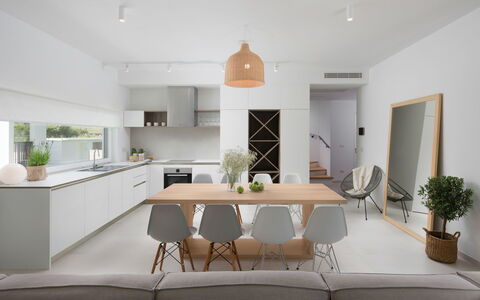 Santa Marina: White, Room, Interior Design, Furniture, Living Room, Property, Building, House, Table, Coffee Table