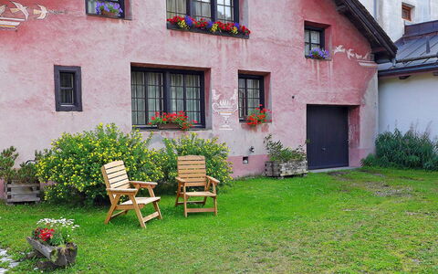Chesa Rossa: Property, House, Cottage, Building, Yard, Grass, Rural Area, Backyard, Real Estate, Village