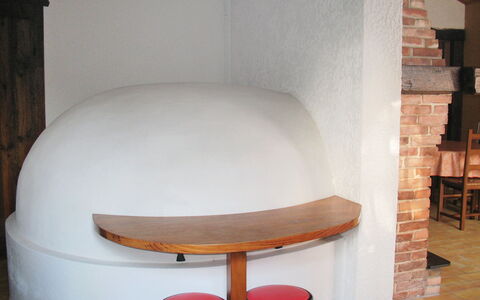Le Fournil: Furniture, Room, Bar Stool, Table, Interior Design, Material Property, Plywood, Architecture, Plaster, House