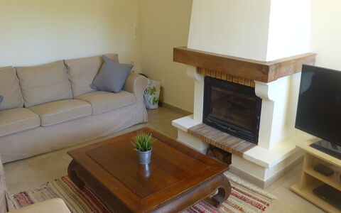 Villa Rose: Property, Room, Living Room, Furniture, Floor, Coffee Table, Table, Fireplace, Interior Design, House