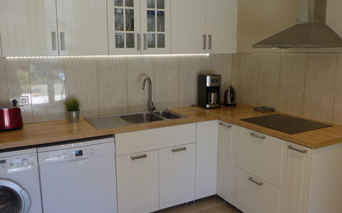 Villa Rose: Property, Major Appliance, Room, Cabinetry, Countertop, Kitchen, Furniture, Home Appliance, Kitchen Stove, Kitchen Appliance