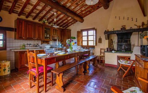 Collina dei Fiori: Furniture, Wood, Table, House, Home, Interior Design, Kitchen, Kitchen & Dining Room Table, Chair, Room