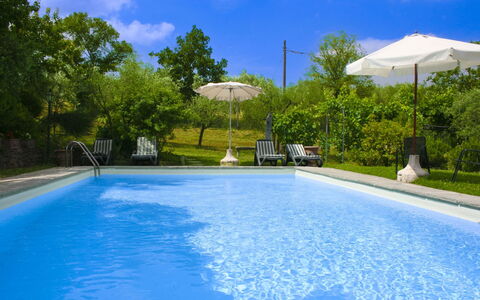 Collina dei Fiori: Swimming Pool, Blue, Water, Outdoor Furniture, Resort, Leisure, Eco Hotel, Shade, Water Feature, Garden