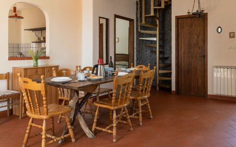 Mareneve: Table, Furniture, Chair, Wood, Interior Design, Building, Door, Flooring, Floor, Wood Stain