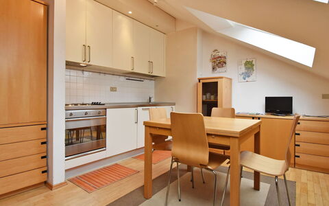 Canazei 710: Room, Furniture, Property, Interior Design, Building, Ceiling, Cabinetry, House, Floor, Kitchen