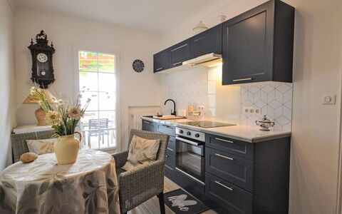 Les Angevines: Cabinetry, Furniture, Property, Countertop, Sink, Drawer, Interior Design, Table, Wood, Kitchen