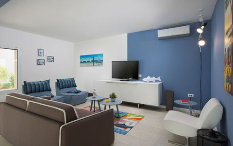Chiara: Room, Living Room, Furniture, Interior Design, Property, Building, Blue, Floor, Wall, Ceiling