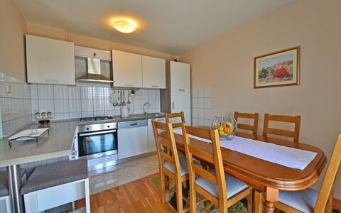 Novi Vinodolski 128: Room, Property, Furniture, Building, Real Estate, Floor, House, Interior Design, Table, Dining Room