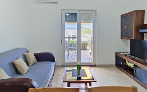 Maslenica 107: Furniture, Interior Design, Flooring, Wood, Floor, Ceiling, Room, Apartment, Living Room, Chair