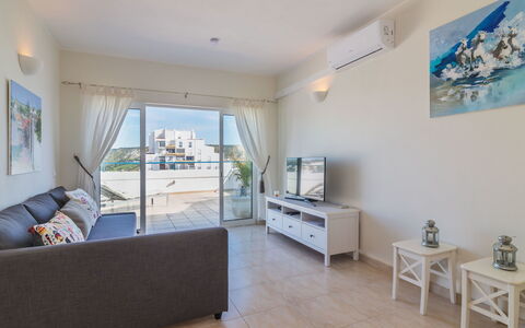 Praia da Luz Sea View: Property, Room, Furniture, Real Estate, Building, Interior Design, Floor, House, Living Room, Ceiling