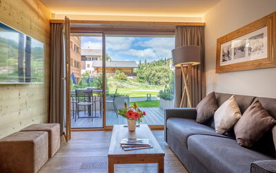 Swisspeak Resorts Vercorin 9000.125: Wood, Hardwood, Wood Stain, Ceiling, Couch, Living Room, Chair, Lumber, Plank