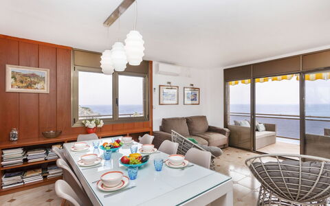Cala D'Or: Table, Furniture, Property, Chair, Couch, Azure, Interior Design, Wood, Floor, Living Room