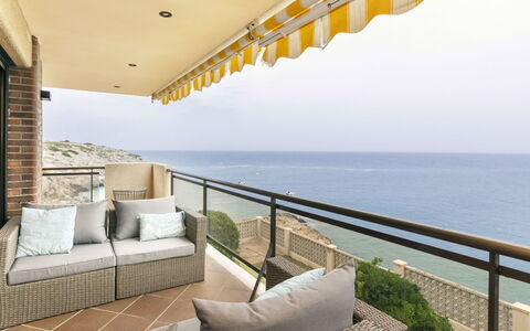 Cala D'Or: Property, Furniture, Water, Sky, Building, Couch, Shade, Architecture, Interior Design, Outdoor Furniture