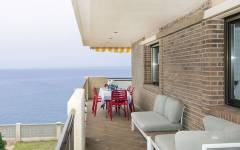 Cala D'Or: Water, Furniture, Sky, Window, Building, Wood, Chair, Shade, Floor, Plant