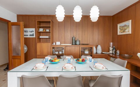 Cala D'Or: Table, Furniture, Property, White, Chair, Interior Design, Cabinetry, Lighting, Wood, Kitchen & Dining Room Table