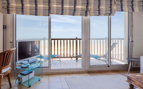 Les Terrasses du Casino: Furniture, Building, Azure, Shade, Wood, Interior Design, Architecture, Chair, Flooring, Floor