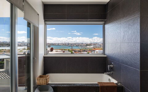 Villa Vogue: Room, Property, Bathroom, Interior Design, Building, Architecture, Tile, House, Ceiling, Floor