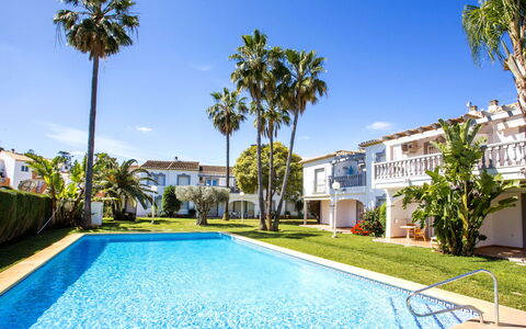 Dénia 456: Plant, Water, Sky, Building, Cloud, Tree, Azure, Blue, Swimming Pool, Arecales