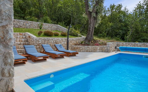 Villa Matija: Swimming Pool, Property, Sunlounger, Leisure, Real Estate, Outdoor Furniture, Furniture, House, Villa, Estate