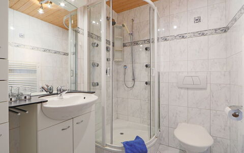 Cervin: Bathroom, Property, Room, Plumbing Fixture, Interior Design, Tile, Real Estate, Tap, Architecture, Shower Door