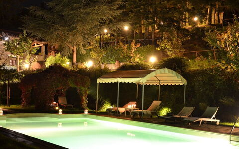 Villa Magnolia: Swimming Pool, Lighting, Property, Landscape Lighting, Resort, Leisure, Home, Eco Hotel, Real Estate, House