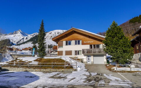 Tgesa Pitgmun: Sky, Building, Snow, Mountain, Window, Tree, Slope, Larch, House, Plant