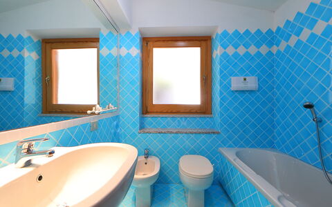 Matì: Bathroom, Room, Turquoise, Blue, Property, Tile, Plumbing Fixture, Interior Design, Aqua, Azure