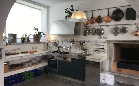 Villa Ghis - Sleeps 16: Countertop, Room, Kitchen, Property, Furniture, Cabinetry, Interior Design, Building, Kitchen Stove, Ceiling