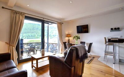 Beinn Bhreac 101.1: Property, Room, Building, Furniture, Living Room, Wood Flooring, Floor, Interior Design, Hardwood, Home