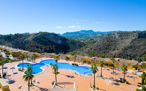 Pinazo: Sky, Plant, Mountain, Ecoregion, Swimming Pool, Tree, Vegetation, Natural Landscape, Leisure, Real Estate