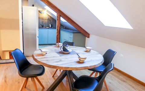 Le Chalet Suisse: Furniture, Property, Table, Chair, Wood, Interior Design, Floor, Flooring, Wood Stain, Hardwood