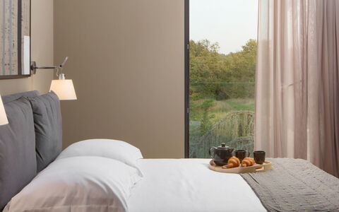 Oliva 2: Bedroom, Room, Furniture, Bed, Curtain, Interior Design, Property, Window Treatment, Bed Frame, Bed Sheet
